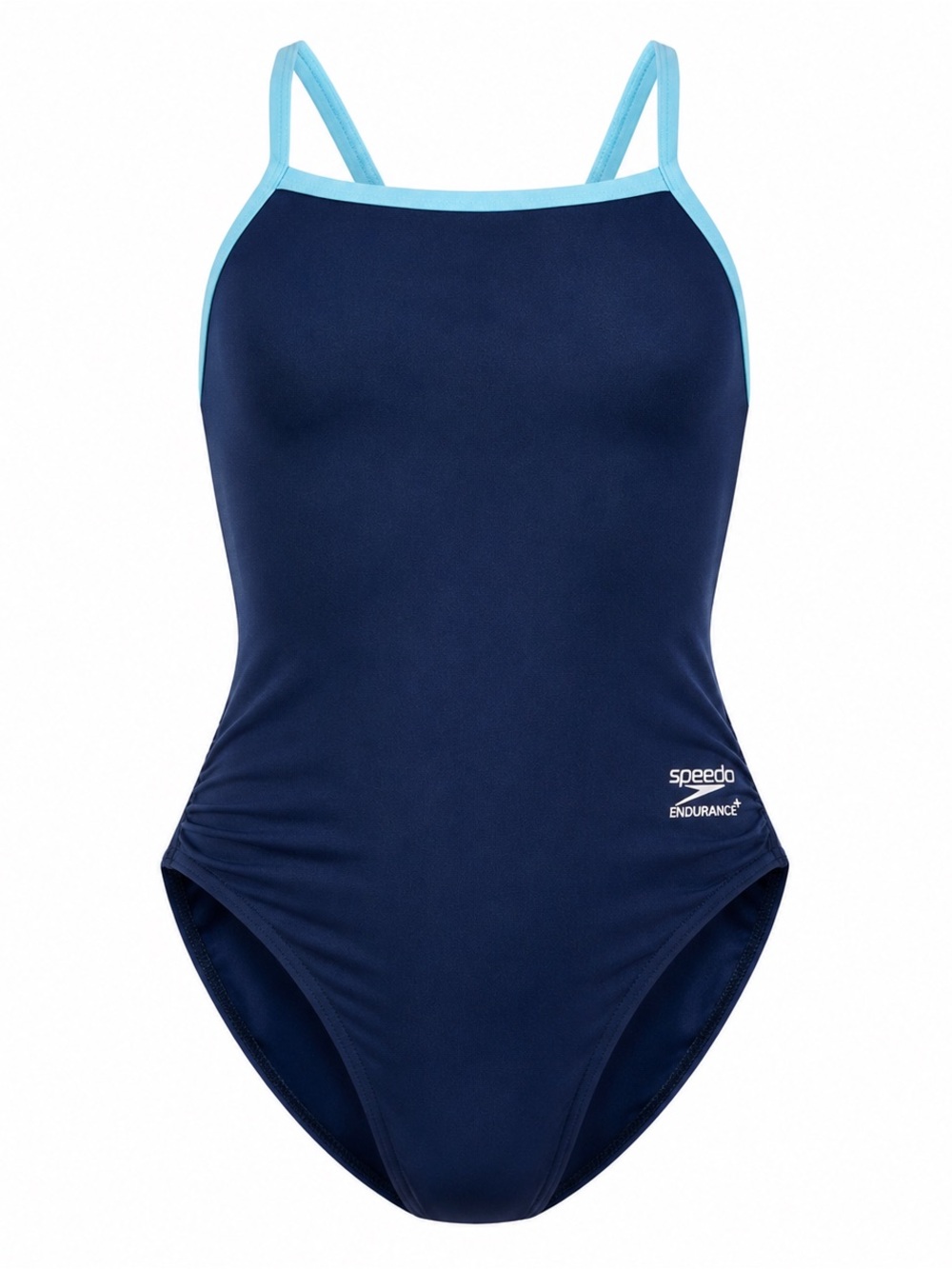 by Speedo - Navy Blue One-Piece Swimsuit with Light Blue Trim